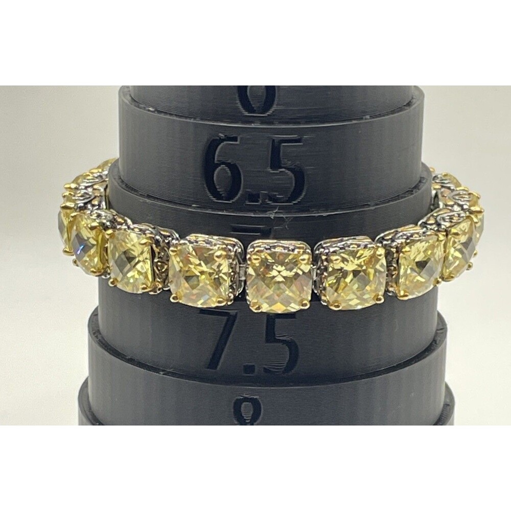 Park Lane Signature Bracelet 7.5” Gold Silver Two Tone CZ Golden Topaz NOTE WEAR